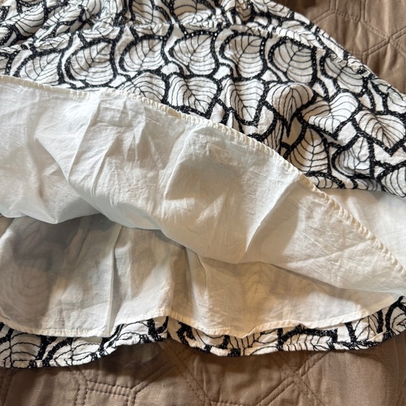 Janie & Jack Girls Sz 8 Black & White Embroidered Leaf Sleeveless Lined Dress - Picture 6 of 11